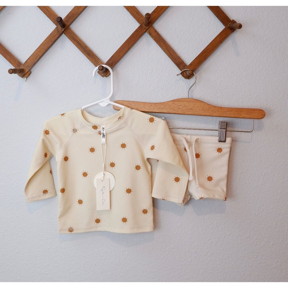 NEW Rylee + Cru Baby Neutral Sun Rashguard Swimsuit, size 6-12 months